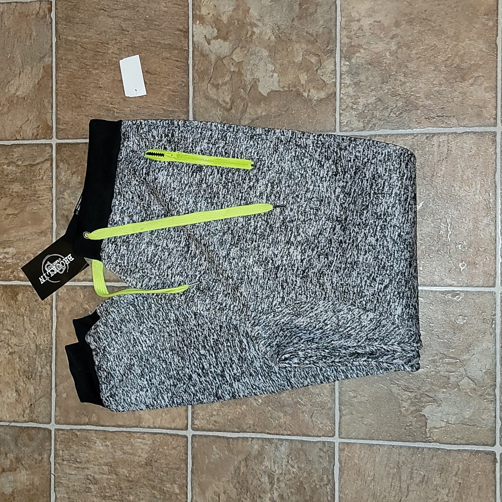 Brooklyn Standard Cuffed Ankle Jogger Pants Lime Accented